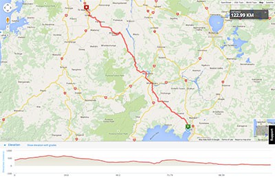 Wellington to Auckland course map - Stage 10