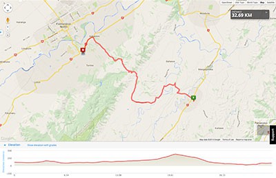 Wellington to Auckland course map - Stage 4