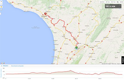 Wellington to Auckland course map - Stage 5