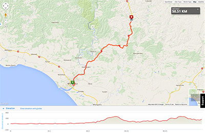 Wellington to Auckland course map - Stage 6