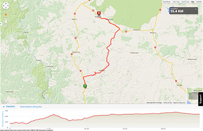 Wellington to Auckland course map - Stage 7