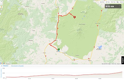 Wellington to Auckland course map - Stage 8