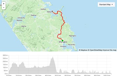 BDO Tour of Northland Day 1 course map