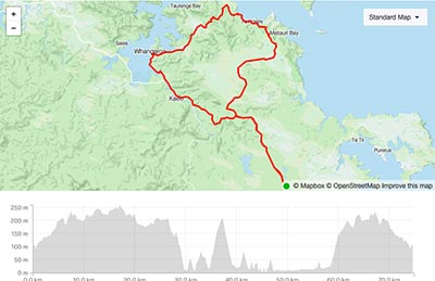 BDO Tour of Northland Day 3 course map